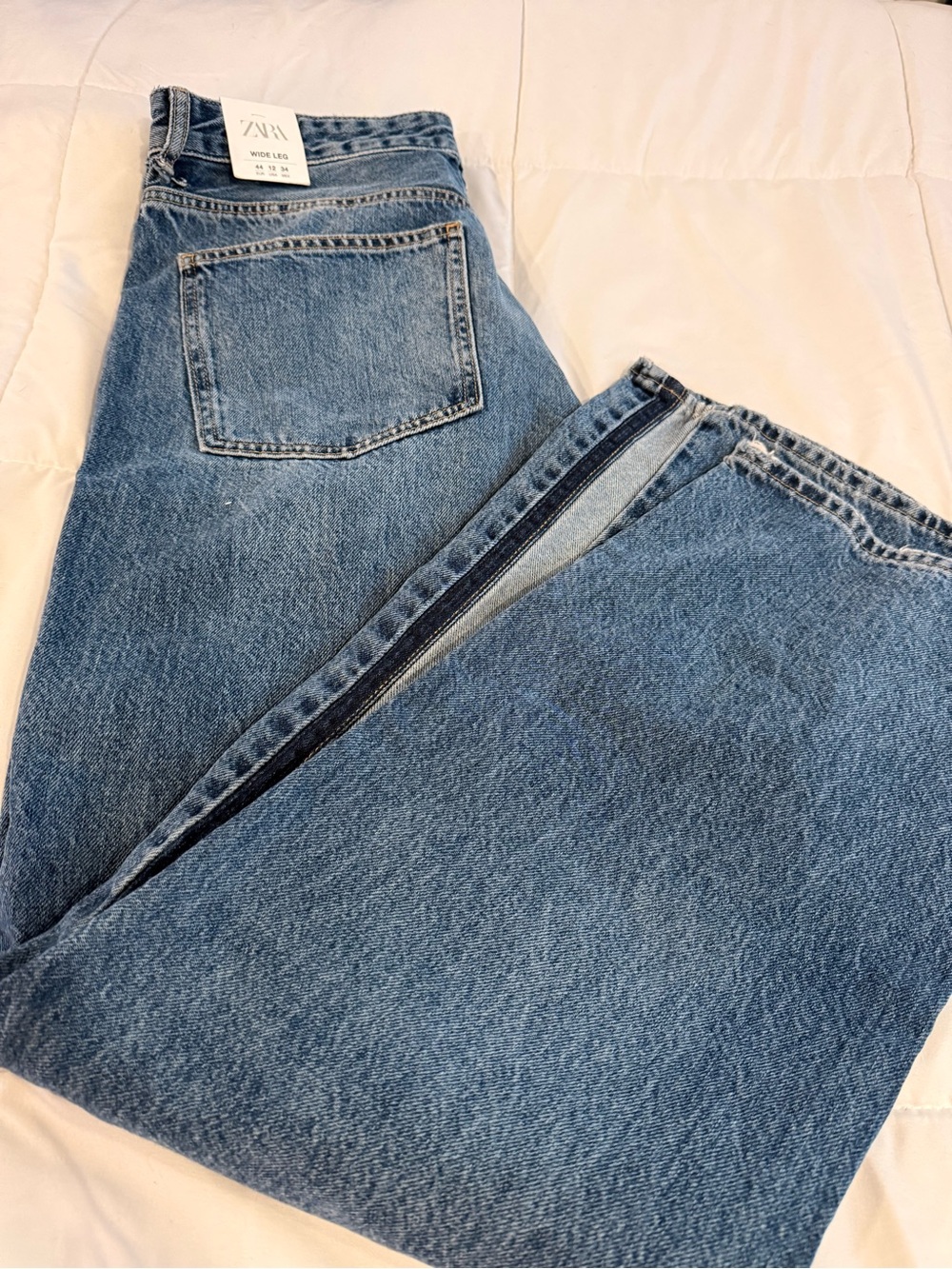 Zara Light Blue Denim Jeans WIDE LEG 👖SEE LAST PIC. - Picture 7 of 9